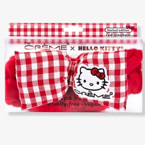 HELLO KITTY RED GINGHAM spa headband nwt - Picture 1 of 5